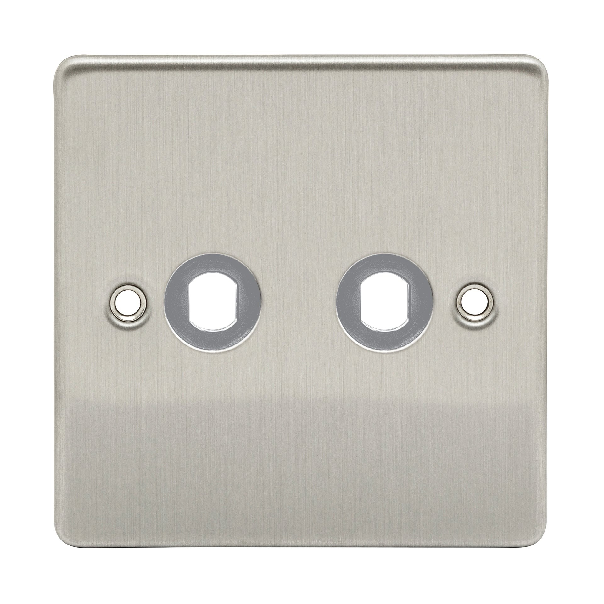 D-DP2-BC 2 Gang Dimmer Plate (No Module) Brushed Chrome